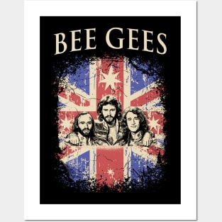 Vintage Distressed Bee Gees Posters and Art